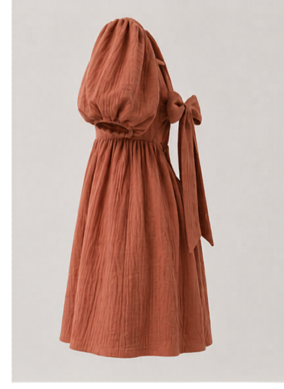 Terracotta Puff Sleeve Dress — view 2