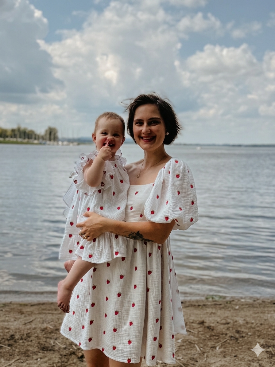 Strawberry Puff Sleeve Dress — view 3